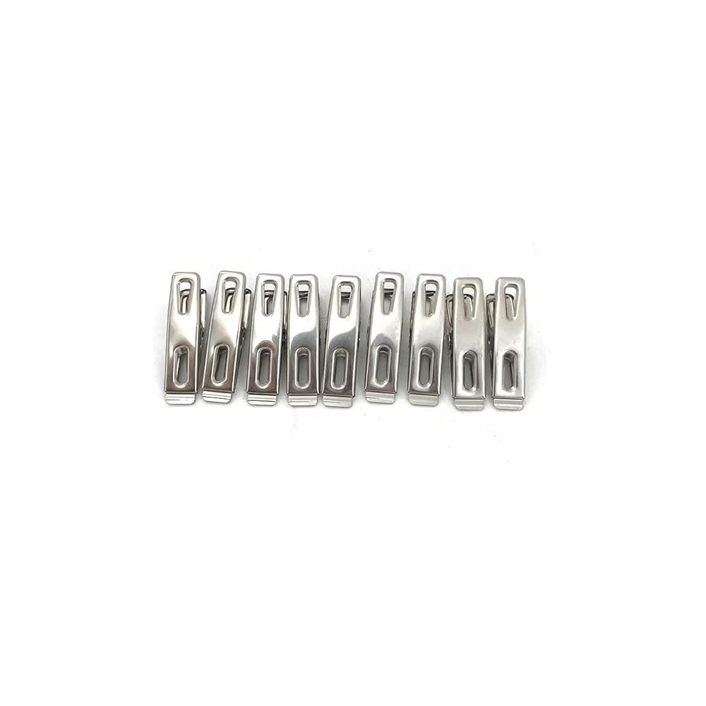 Yu Well Steel Clothes Pegs 20 Pc, Laundry Hanging Pins Used For Drying Clothes, Cloth Clips Easy To Use, Hanger Clips To Hold Clothes On Drying Line, 20 Pc, Pack Of 2