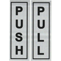 Yu Well Push Pull Metal Sign Stickers Self Adhesive Push And Pull Signage Board For Glass Wooden Doors/Office Hospital Mall Gate Sticker