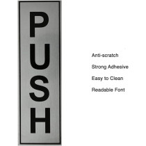 Yu Well Push Pull Metal Sign Stickers Self Adhesive Push And Pull Signage Board For Glass Wooden Doors/Office Hospital Mall Gate Sticker