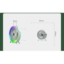 Yu Well Usb Charging Colour Fan Light, Silent Small Household Desktop, Strong Wind Desktop, Air Circulation, Large G Light, Blue