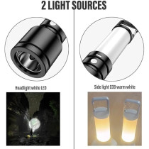 Yu Well Led Torch Light With Dual Light Source And Tail Hook For Fishing, 1, Black