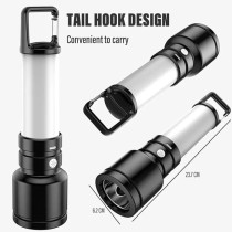 Yu Well Led Torch Light With Dual Light Source And Tail Hook For Fishing, 4, Black