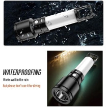 Yu Well Led Torch Light With Dual Light Source And Tail Hook For Fishing, 4, Black