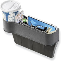 Yu Well Car Seat Gap Organizer, Car Storage Organizer, Seat Console Car Cup Holder With Extra Storage For Cards, Keys And Coins, Plastic, Black, 1