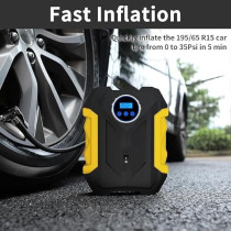 Yu Well Portable Air Compressor For Car Tires, Analog Tire Inflator, 12V Dc Air Compressor, Tire Inflators, Air Tire Pump With Emergency Led Flashlight Multipurpose Air Pump For Cars, Motorcycles, Bikes