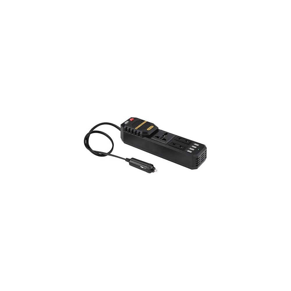 Yu Well 200W Power Inverter, DC 12V To AC 220V Car Power Inverter With 4 USB Port Cigarette Lighter