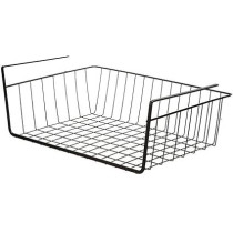 Yu Well Undershelf Metal Wire Basket For Home Kitchen Wardrobe And Storage Organizer Suitable For Cups Utensils, Black, Small