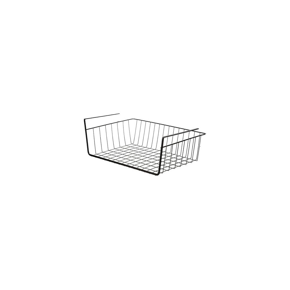 Yu Well Undershelf Metal Wire Basket For Home Kitchen Wardrobe And Storage Organizer Suitable For Cups Utensils, Black, Small