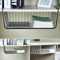 Yu Well Undershelf Metal Wire Basket For Home Kitchen Wardrobe And Storage Organizer Suitable For Cups Utensils, Black, Small