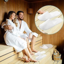 Yu Well Disposable SPA Slippers Fluffy For Hotel, Home, Guest Use, Fits Up To Us Men Size 10 And Women Size 11, 24 Pair
