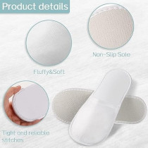 Yu Well Disposable Spa Slippers Fluffy For Hotel, Home, Guest Use, Fits Up To Us Men Size 10 And Women Size 11, 100 Pair