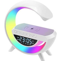 Yu Well Led Wireless Charger Atmosphere Lamp With Bluetooth Speaker And Fm Radio Light Up Wireless Speaker Intelligent Led Table Lamp Color Changing Bedside Table Light For Home And Bedroom Decor