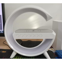 Yu Well Led Wireless Charger Atmosphere Lamp With Bluetooth Speaker And Fm Radio Light Up Wireless Speaker Intelligent Led Table Lamp Color Changing Bedside Table Light For Home And Bedroom Decor