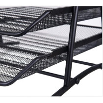 Yu Well 2-Tier Metal Mesh Document Tray Desk Organizer Paper Holder For Desk, Black