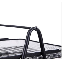 Yu Well 2-Tier Metal Mesh Document Tray Desk Organizer Paper Holder For Desk, Black