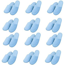 Yu Well Spa Slippers 12 Pair Disposable Thick Soft Cotton, Velvet For, Home, Travel For Most Men And Women, Size Uk 10-11