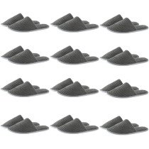 Yu Well Spa Slippers 12 Pair Disposable Thick Soft Cotton, Grey For Home, Travel For Most Men And Women, Size Uk 10-11