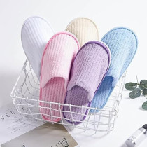 Yu Well Spa Slippers 12 Pair Disposable Thick Soft Cotton, Pink For Home, Travel For Most Men And Women, Size Uk 10-11