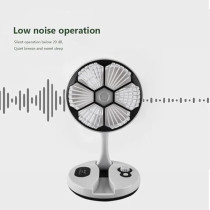 Yu Well Desktop Fan Foldable With Led Light, Type-C Charging, Portable Cooler Fan, Low Noise Air Cooling For Home Desk And Office