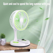 Yu Well Desktop Fan Foldable With Led Light, Type-C Charging Folding, Portable Cooler Fan, Low Noise Air Cooling Fan For Home Desk And Office
