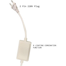 Yu Well LED Strip Light With 8 Lighting Combination Function 2 Pin 220V Plug Decorative Indoor Lights, Warm White, 10 Meter