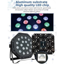 Yu Well RGB Stage Lighting 18 LED DJ Par Lights Up-Lights For Events Sound Activated Remote And DMX Control, RGB Disco Par Light For Wedding, Party, Concert And Festival