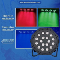 Yu Well RGB Stage Lighting 18 LED DJ Par Lights Up-Lights For Events Sound Activated Remote And DMX Control, RGB Disco Par Light For Wedding, Party, Concert And Festival