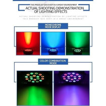 Yu Well RGB Stage Lighting 18 LED DJ Par Lights Up-Lights For Events Sound Activated Remote And DMX Control, RGB Disco Par Light For Wedding, Party, Concert And Festival