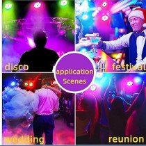 Yu Well RGB Stage Lighting 18 LED DJ Par Lights Up-Lights For Events Sound Activated Remote And DMX Control, RGB Disco Par Light For Wedding, Party, Concert And Festival