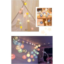 Yu Well LED Ball String Lights, Indoor/Outdoor Light, Enhance Playtime Experience For Party, Christmas, Ramadan, Wedding, Tent, 20 Colourful Balls, 3 Meter