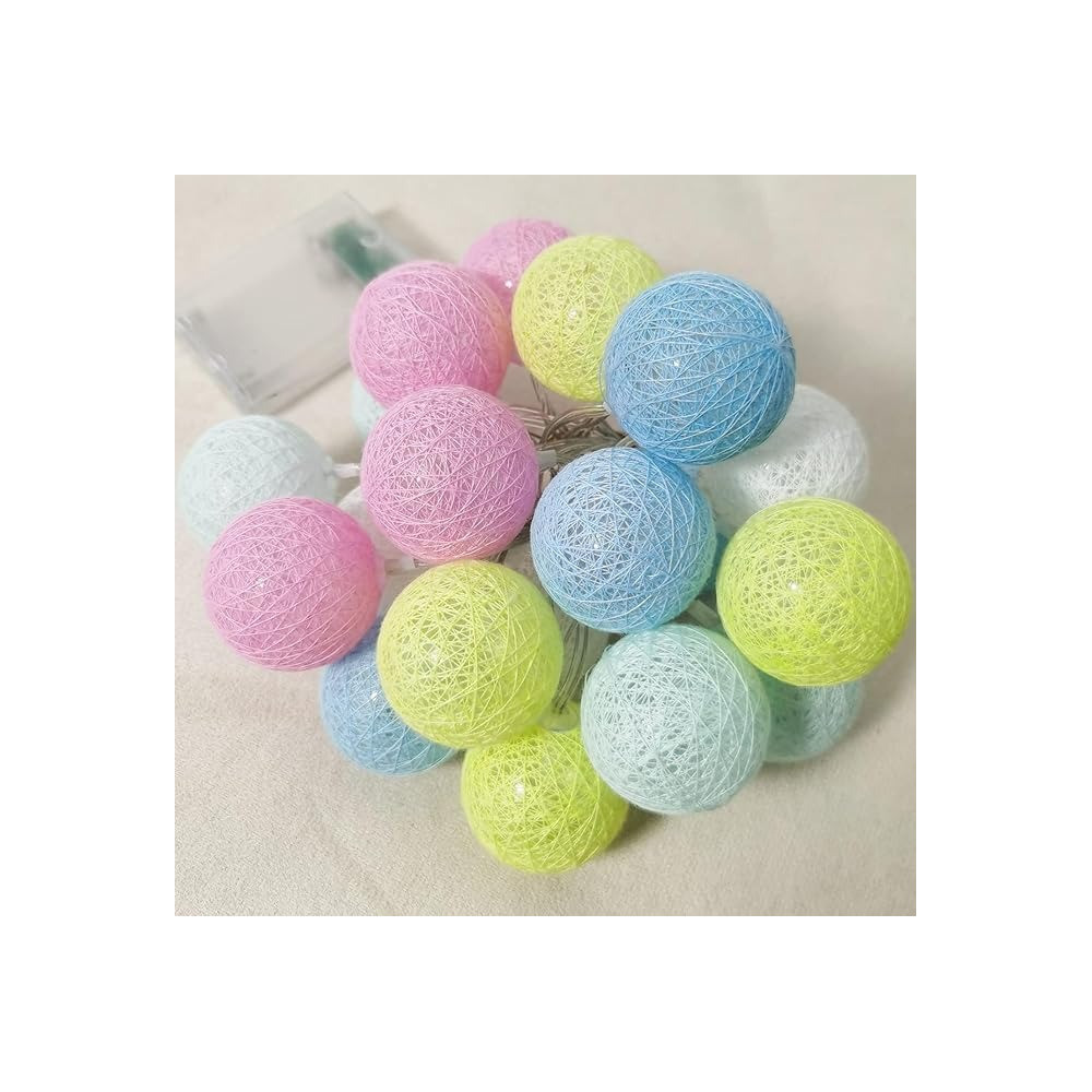 Yu Well LED Ball String Lights, Indoor/Outdoor Light, Enhance Playtime Experience For Party, Christmas, Ramadan, Wedding, Tent, 20 Colourful Balls, 3 Meter, Pack Of 2