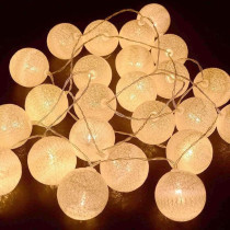 Yu Well LED Ball String Lights, Indoor/Outdoor Light, Enhance Playtime Experience For Party, Christmas, Ramadan, Wedding, Tent, 20 White Balls, 3 Meter, Pack Of 3