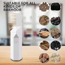 Yu Well Upgraded 2 In 1 Electric Comb Bakhoor Incense Burner Arabic Aroma Diffuser Mini USB Rechargeable For Personal Hair Care Home Office And Car, White