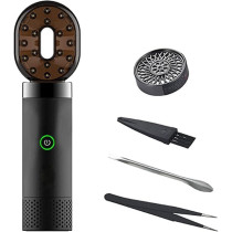 Yu Well New Electric Aroma Diffuser Comb And Car Incense Burner 2 in 1 Round Head Rechargeable Portable USB Type C Environment Aromatizer Electric Bukhoor Burner With Comb, Black