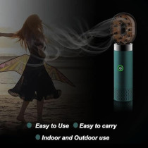 Yu Well New Electric Aroma Diffuser Comb And Car Incense Burner 2 in 1 Round Head Rechargeable Portable USB Type C Environment Aromatizer Electric Bukhoor Burner With Comb, Green