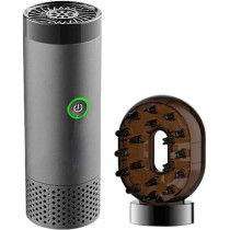 Yu Well New Electric Aroma Diffuser Comb And Car Incense Burner 2 in 1 Round Head Rechargeable Portable USB Type C Environment Aromatizer Electric Bukhoor Burner With Comb, Grey