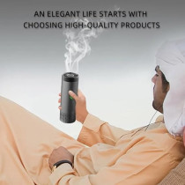 Yu Well New Electric Aroma Diffuser Comb And Car Incense Burner 2 in 1 Round Head Rechargeable Portable USB Type C Environment Aromatizer Electric Bukhoor Burner With Comb, Grey