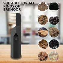 Yu Well New Electric Aroma Diffuser Comb And Car Incense Burner 2 In 1 Rechargeable Portable USB Type C Environment Aromatizer Electric Bukhoor Burner With Comb, Black
