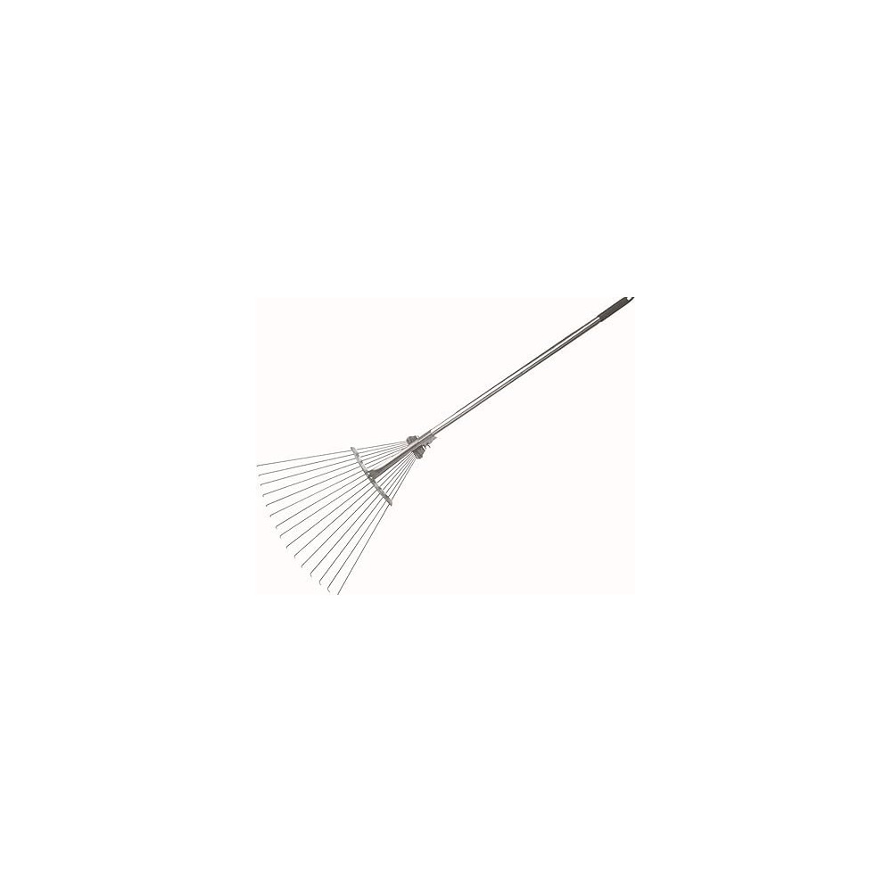Yu Well Adjustable Metal Leaf Rake, Garden Lawn Rake, Lightweight Telescopic Expanding Weeds Rake With Handle For Quick Cleaning Weed, Silver