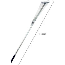 Yu Well Adjustable Metal Leaf Rake, Garden Lawn Rake, Lightweight Telescopic Expanding Weeds Rake With Handle For Quick Cleaning Weed, Silver