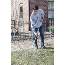 Yu Well Adjustable Metal Leaf Rake, Garden Lawn Rake, Lightweight Telescopic Expanding Weeds Rake With Handle For Quick Cleaning Weed, Silver