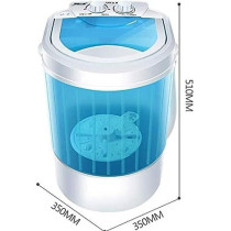 Yu Well Folding Washing Machine Mini Automatic Clothes Washing Machine Portable Lightweight Underwear Washer For Travel Camping Apartment Laundry, Blue, 4.5 Kg