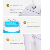 Yu Well Folding Washing Machine Mini Automatic Clothes Washing Machine Portable Lightweight Underwear Washer For Travel Camping Apartment Laundry, Blue, 4.5 Kg