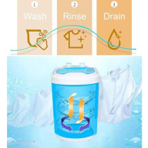 Yu Well Folding Washing Machine Mini Automatic Clothes Washing Machine Portable Lightweight Underwear Washer For Travel Camping Apartment Laundry, Blue, 4.5 Kg