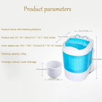 Yu Well Folding Washing Machine Mini Automatic Clothes Washing Machine Portable Lightweight Underwear Washer For Travel Camping Apartment Laundry, Blue, 4.5 Kg
