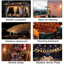 Yu Well Led String Lights Outdoor Mains Powered, Shatterproof Plastic Bulbs Waterproof Ip45 With 100 Led 1W Bulbs For Outside Garden, Porch, Backyard, Bistro, Party Decoration, Globe 4 Set, 30M