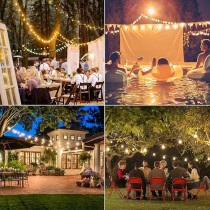 Yu Well Led String Lights Outdoor Mains Powered, Shatterproof Plastic Bulbs Waterproof Ip45 With 100 Led 1W Bulbs For Outside Garden, Porch, Backyard, Bistro, Party Decoration, Globe 4 Set, 30M