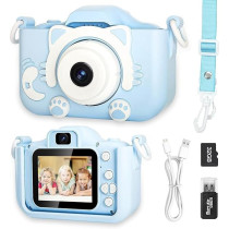 Yu Well Kids Camera, Toddler Camera For 3 4 5 6 7 8 Years Old, Hd Kids Digital Video Cameras, Children Selfie Camera Christmas Birthday Gifts For Girls Boys, 3-12, Blue, Model-1