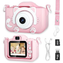 Yu Well Kids Camera, Toddler Camera For 3 4 5 6 7 8 Years Old, Hd Kids Digital Video Cameras, Children Selfie Camera Christmas Birthday Gifts For Girls Boys, 3-12, Pink, Model-1