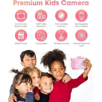 Yu Well Kids Camera, Toddler Camera For 3 4 5 6 7 8 Years Old, Hd Kids Digital Video Cameras, Children Selfie Camera Christmas Birthday Gifts For Girls Boys, 3-12, Pink, Model-1